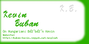 kevin buban business card